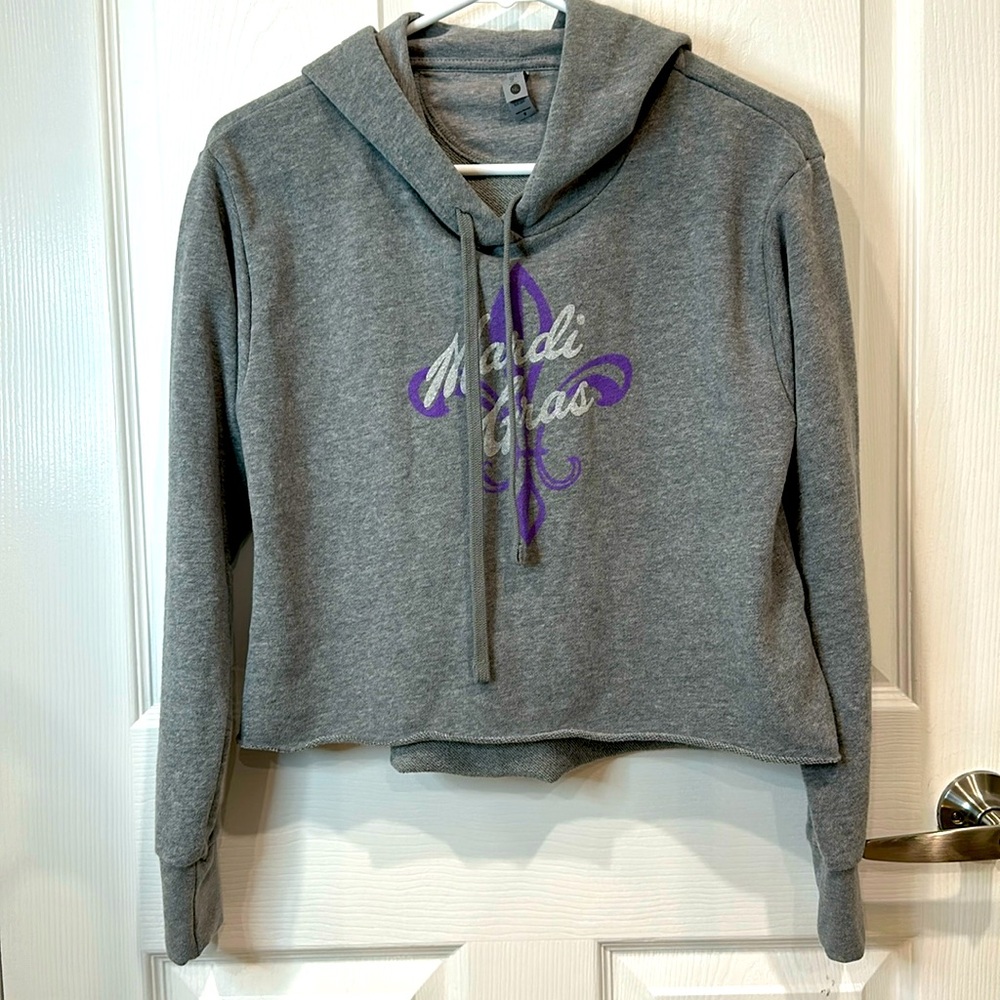 Mint Like New Condition Mardi Gras Sweater Size Small Super Soft w hoodie